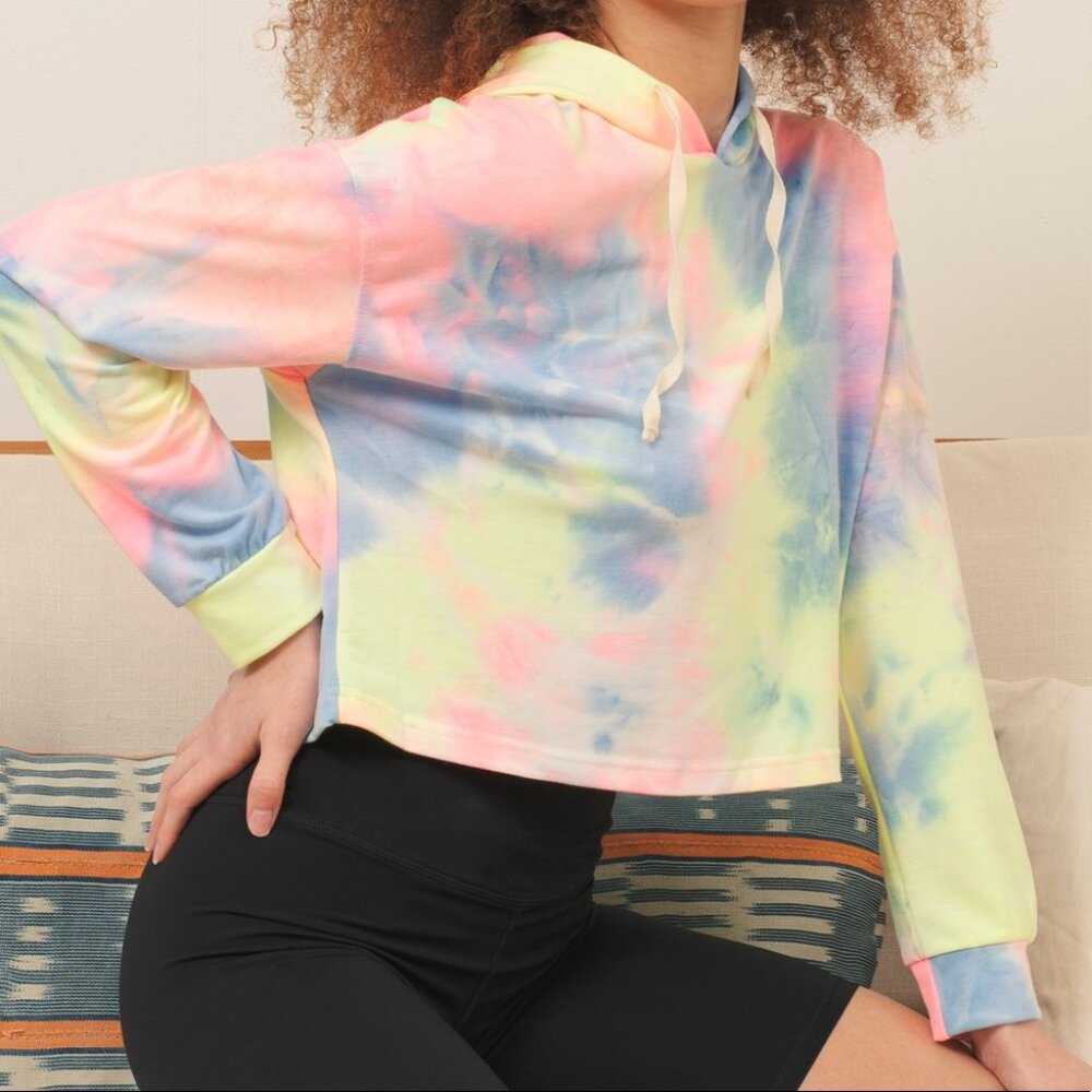 Tie-Dye Cropped Hoodie